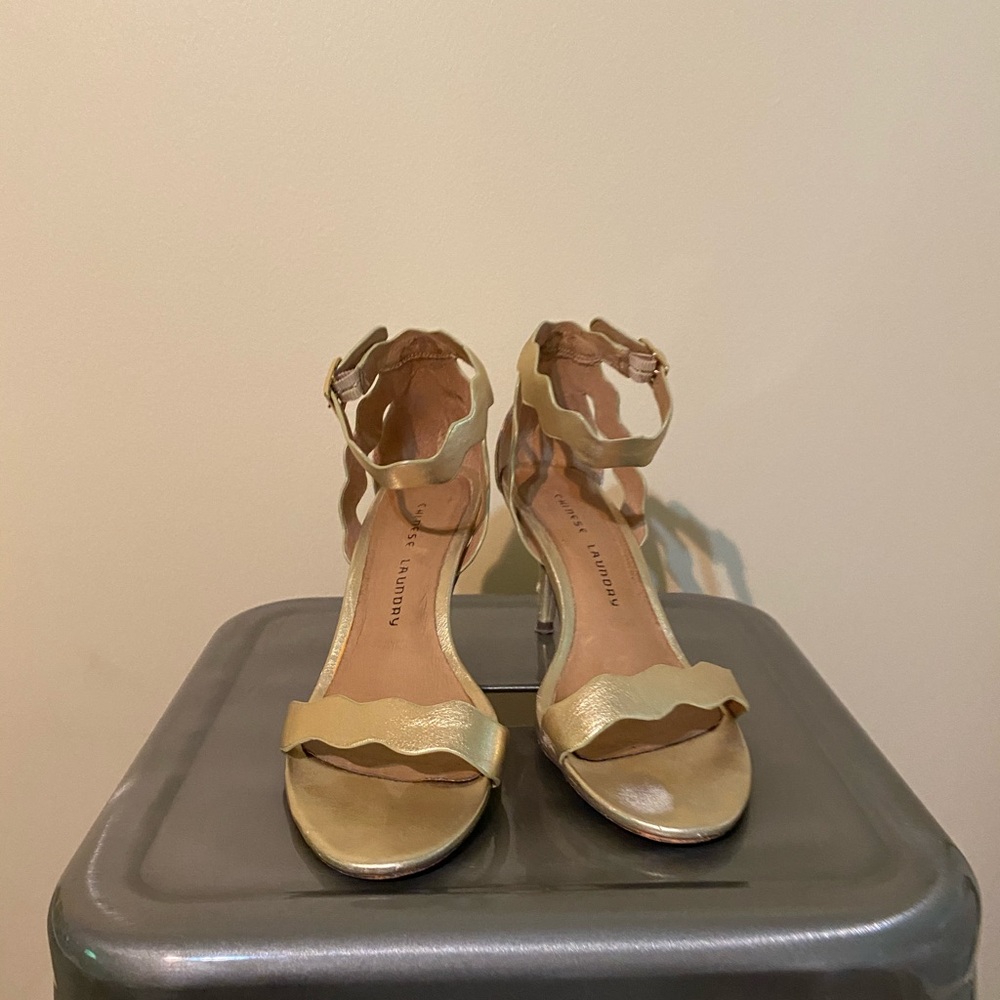 Chinese Laundry Rubie Gold Kitten Heels